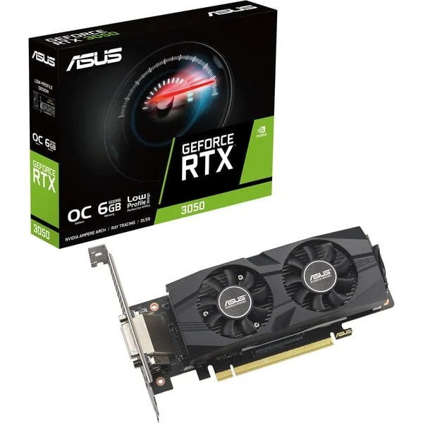 ASUS GeForce RTX 3050 LP-BRK, Grafikkarte (1x DisplayPort, 1x HDMI 2.1, 1x DVI-D)