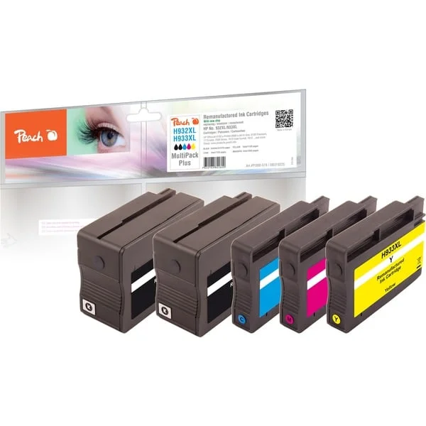 Peach Tinte Spar Pack Plus PI300-578 (kompatibel zu HP 932XL, 933XL (C2P42A))