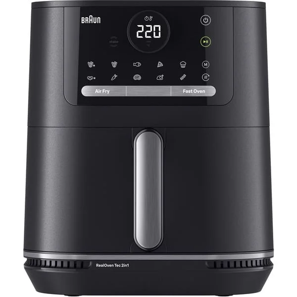 Braun 2-in-1 Heißluftfritteuse MultiFry 5, HF 5054I (schwarz, 2.000 Watt, Korb 6,0 Liter)