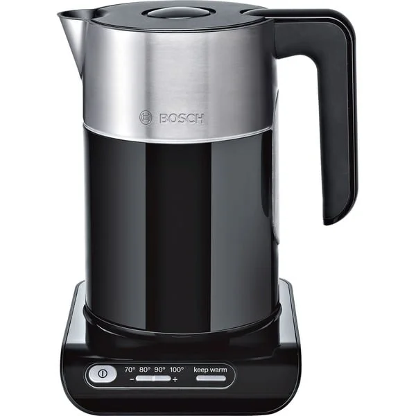 Bosch Home Wasserkocher Styline TWK 8613 P (schwarz/silber, 1,5 Liter)