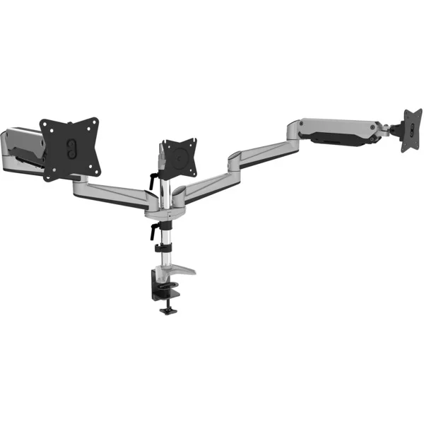 Digitus Universal Triple Monitor Ständer, Monitorhalterung (silber, Tischmontage)