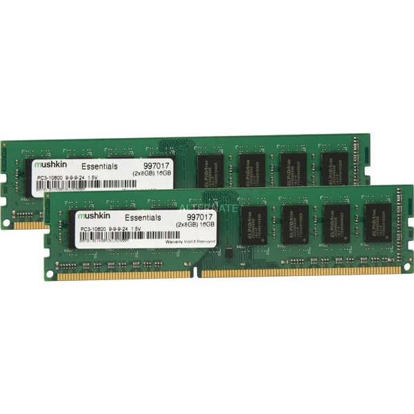 Mushkin DIMM 16 GB DDR3-1333 (2x 8 GB) Dual-Kit, Arbeitsspeicher (997017, Essentials)