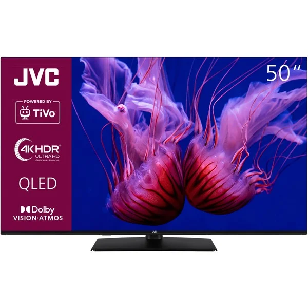 JVC LT-50VUQ3455, QLED-Fernseher (126 cm (50 Zoll), schwarz, UltraHD/4K, Triple Tuner, Smart TV, TiVo Betriebssystem)
