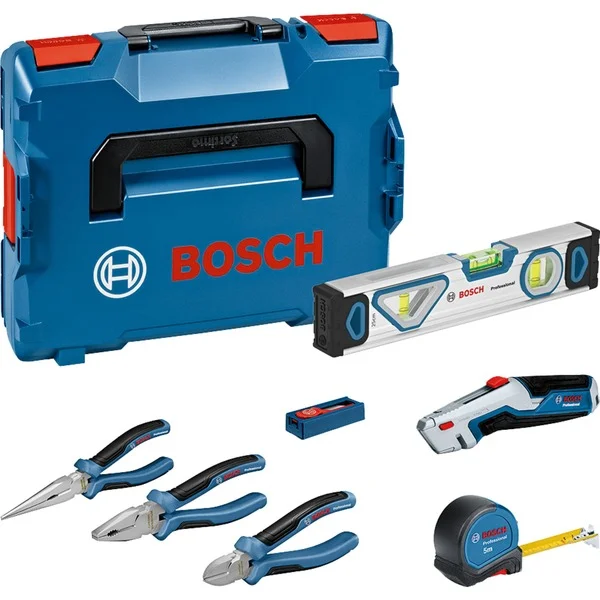 Bosch Professional Zangen- und Handwerkzeug-Set, 16-teilig, Zangen-Set (blau, L-BOXX 102)