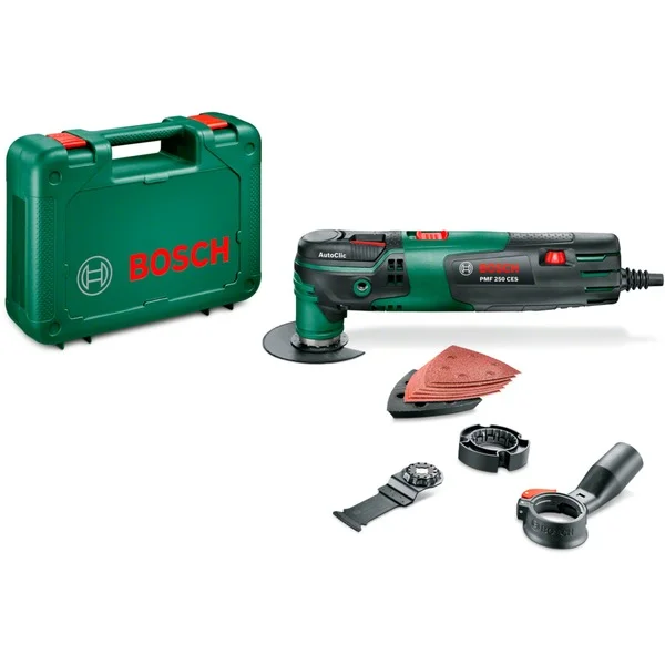 Bosch Heimwerken & Garten Multifunktions-Werkzeug PMF 250 CES (grün, 250 Watt, inkl. Zubehör Set klein)