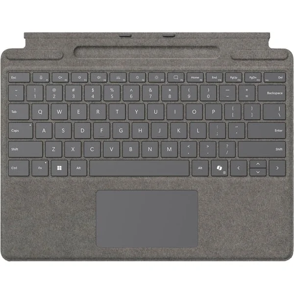 Microsoft Surface Pro Keyboard mit Stiftaufbewahrung for Business, Tastatur (platin, DE-Layout, für Surface Pro 10/9/8/X for Business)