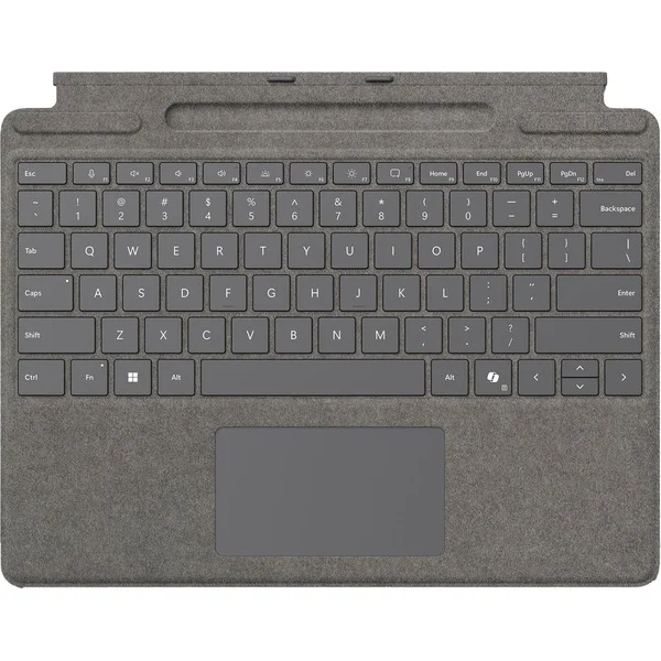Microsoft Surface Pro Keyboard mit Stiftaufbewahrung for Business, Tastatur (platin, DE-Layout, für Surface Pro 10/9/8/X for Business, inkl. Surface Slim Pen 2)