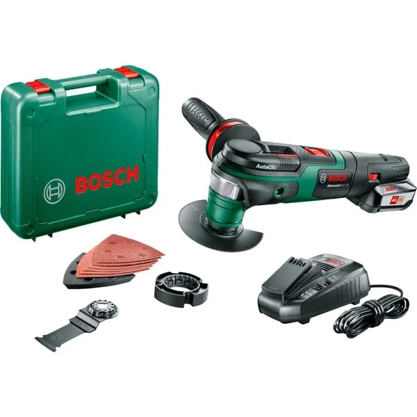 Bosch Heimwerken & Garten Akku-Multifunktions-Werkzeug AdvancedMulti 18, 18Volt (grün/schwarz, Li-Ion-Akku 2,5Ah, im Koffer, POWER FOR ALL ALLIANCE)
