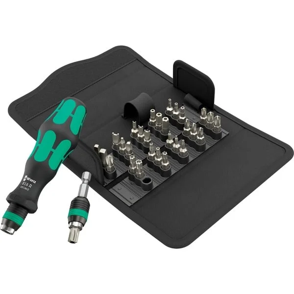 Wera Kraftform Kompakt 71 Security, 32‑teilig, Steckschlüssel (schwarz/grün, 1/4", inkl. Steckgriff)
