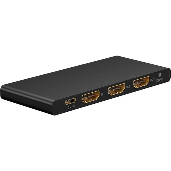 goobay HDMI Splitter 1 auf 2 (4K @ 60Hz) (schwarz)