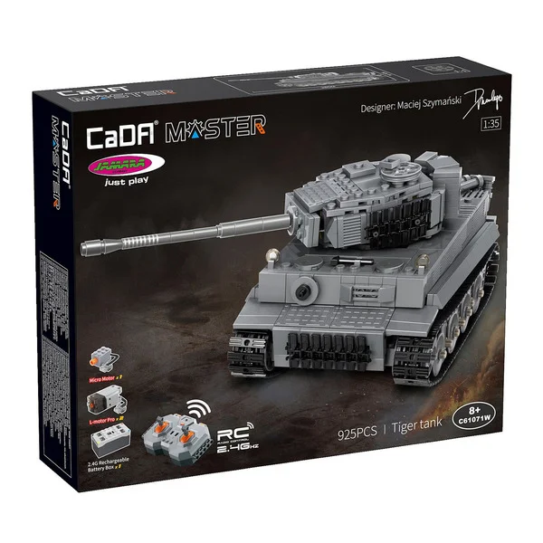 Jamara Panzer Tiger Maßstab 1:35 mit 2,4 Gigahertz Funksteuerung Bausteine, RC (grau)
