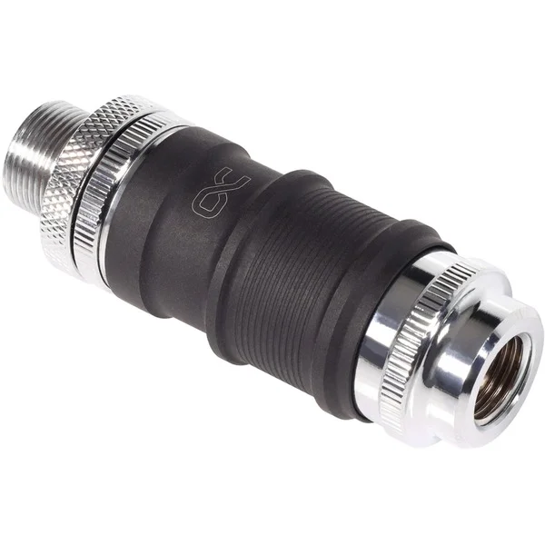 Alphacool ES Schnellverschluss BLH1A PushIn Set IG-IG mit Schottverschraubung, Verbindung (schwarz (matt)/chrom)