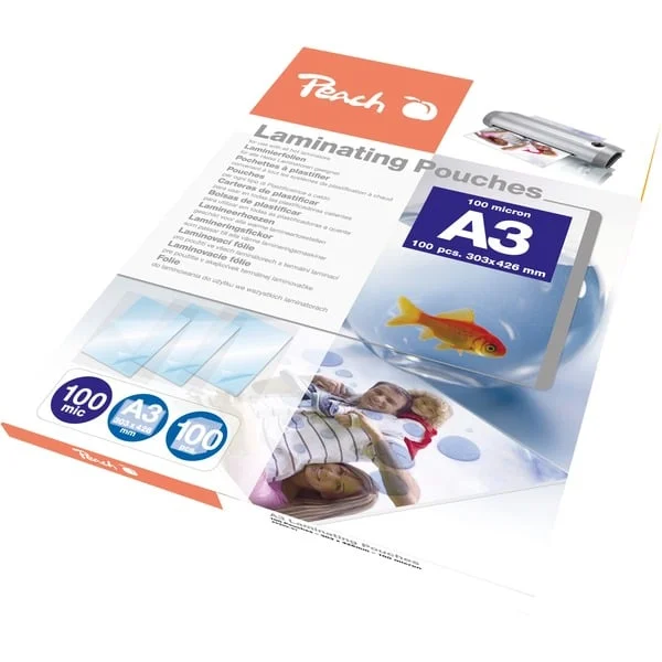 Peach Laminierfolie A3 100mic PP500-01, Folien (glänzend, 100 Stück)
