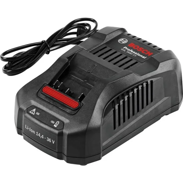 Bosch Professional PRO Multivolt-Schnellladegerät GAL 3680 CV Professional (schwarz, für alle Bosch Li-Ion-Akkus von 14,4 - 36 Volt)