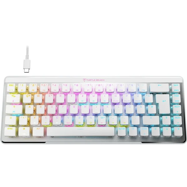 Turtle Beach Vulcan II Mini Air, Gaming-Tastatur (weiß/aluminium, DE-Layout, TITAN II Optical Red)