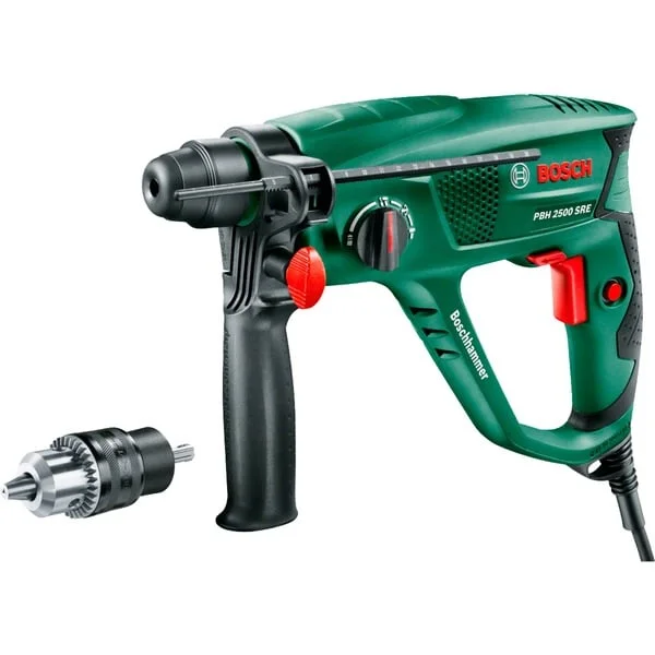 Bosch Heimwerken & Garten Bohrhammer PBH 2500 SRE (grün/schwarz, 600 Watt, Koffer)
