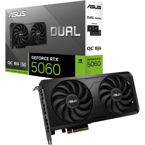 ASUS GeForce RTX 5060 DUAL OC EVO Edition 8GB, Grafikkarte (schwarz, DLSS 5, 3x DisplayPort, 1x HDMI 2.1)