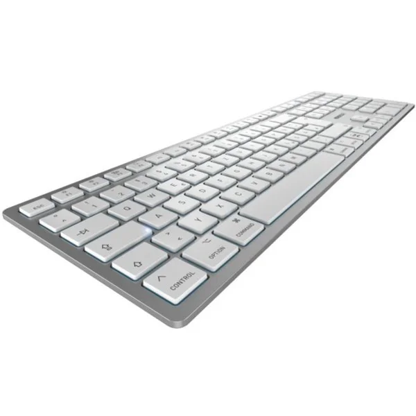 CHERRY KW 9100 SLIM FOR MAC, Tastatur (silber/weiß, DE-Layout, Cherry SX-Scherentechnologie)