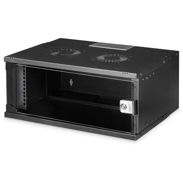 Digitus Wandgehäuse SOHO PRO , IT-Schrank (schwarz, 4 Höheneinheiten)