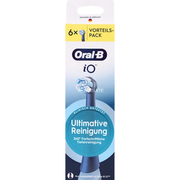 Oral-B iO Ultimative Reinigung 6er, Aufsteckbürste (schwarz, Überlegene Plaque-Entfernung)