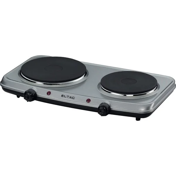 Rommelsbacher Doppelkochplatte ELTAC DK 28 (silber, 2.500 Watt, Kochflächen Ø 14,5cm / Ø 18cm)