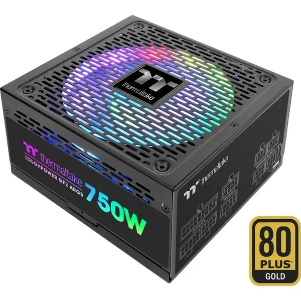 Thermaltake Toughpower GF2 ARGB 750W, PC-Netzteil (schwarz, 4x PCIe, Kabel-Management, 750 Watt)