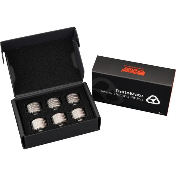 Thermal Grizzly DeltaMate Fitting – ST16, Verbindung (nickel, 6er Pack)