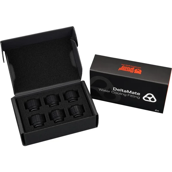Thermal Grizzly DeltaMate Fitting HT16, Verbindung (schwarz, 6er Pack)