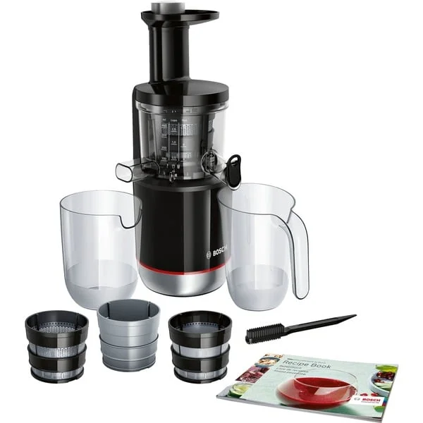 Bosch Home Slow Juicer VitaExtract, Entsafter (schwarz/edelstahl, 150 Watt, Saftbehälter 1 Liter)