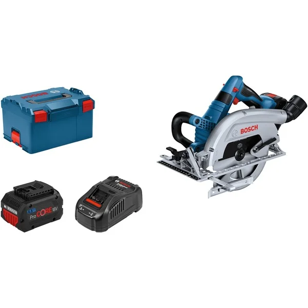 Bosch Professional PRO Akku-Handkreissäge BITURBO GKS 18V-70 L Professional (blau/schwarz, 2x Li-Ion Akku ProCORE18V 5,5Ah, in L-BOXX)