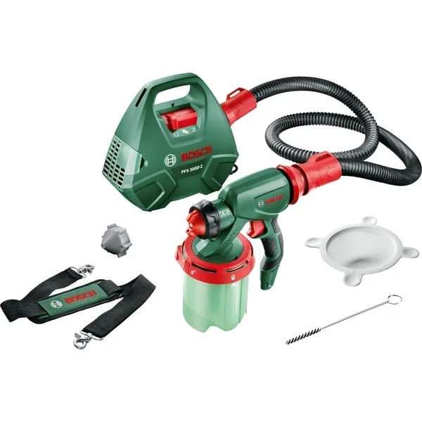 Bosch Professional Farbsprühsystem PFS 3000-2, Sprühpistole (grün/schwarz, 650 Watt, Düse für Lackfarben + Düse für Wandfarbe)