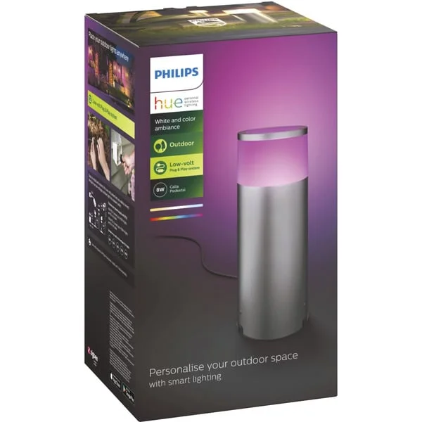 Philips HUE White & Color Ambiance Calla Sockelleuchte, LED-Leuchte (silber, Erweiterung)