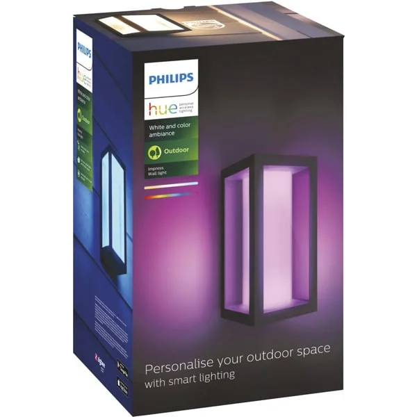 Philips HUE White & Color Ambiance Impress Outdoor Wandleuchte, LED-Leuchte (schwarz)