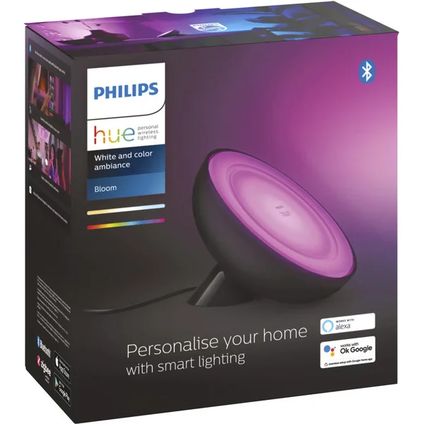 Philips HUE White & Color Ambiance Bloom Tischleuchte, LED-Leuchte (schwarz)