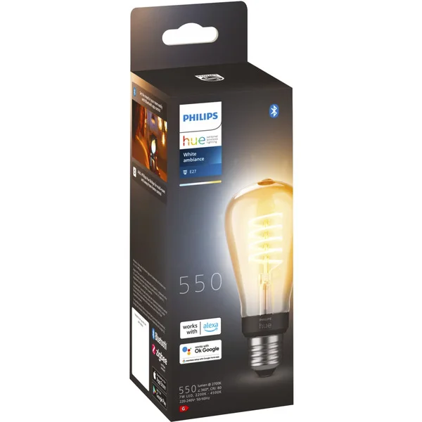 Philips HUE White Ambiance Filament Lampe E27 Edison ST64 550, LED-Lampe