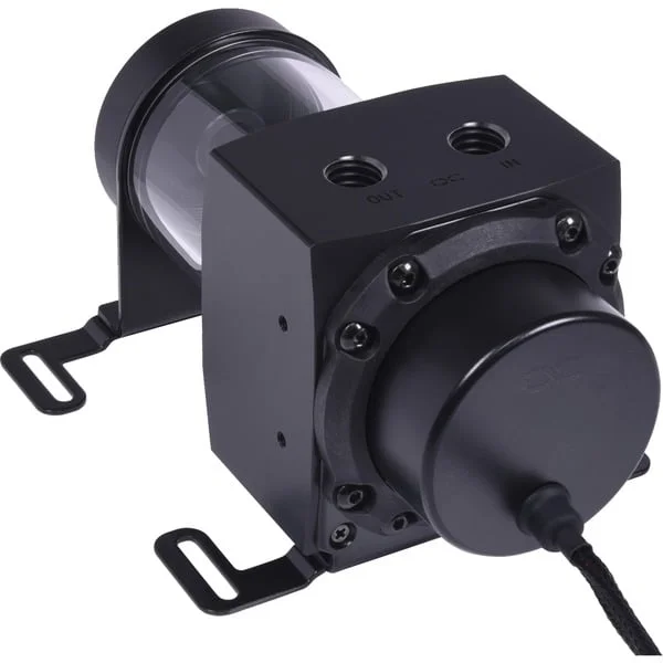 Alphacool Core 100 Aurora Reservoir Acetal/Acryl mit VPP Apex Pumpe (schwarz, Ausgleichsbehälter mit Pumpe)
