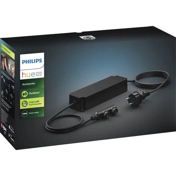 Philips HUE Hue Niedervolt-Netzteil Outdoor 100 Watt (schwarz)