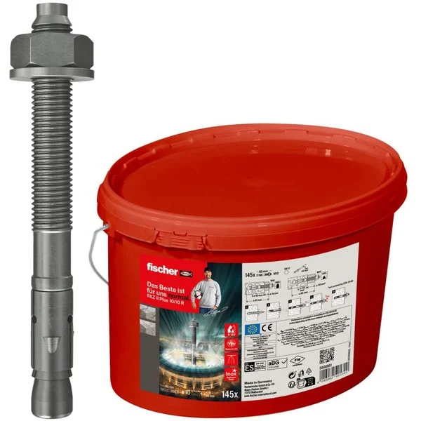 fischer Bolzenanker FAZ II Plus 10/10 R im Eimer, Dübel (edelstahl, 145 Stück)