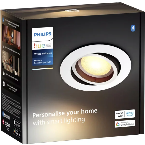 Philips HUE White Ambiance Milliskin Einbauspot, LED-Leuchte (weiß)