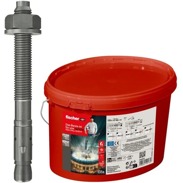fischer Bolzenanker FAZ II Plus 10/20 R im Eimer, Dübel (edelstahl, 135 Stück)