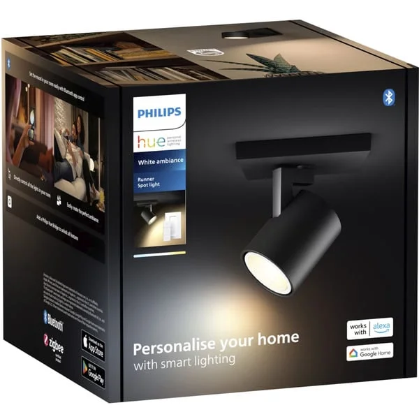 Philips HUE White Ambiance Runner Einzelspot, LED-Leuchte (schwarz, inkl. Dimmschalter)