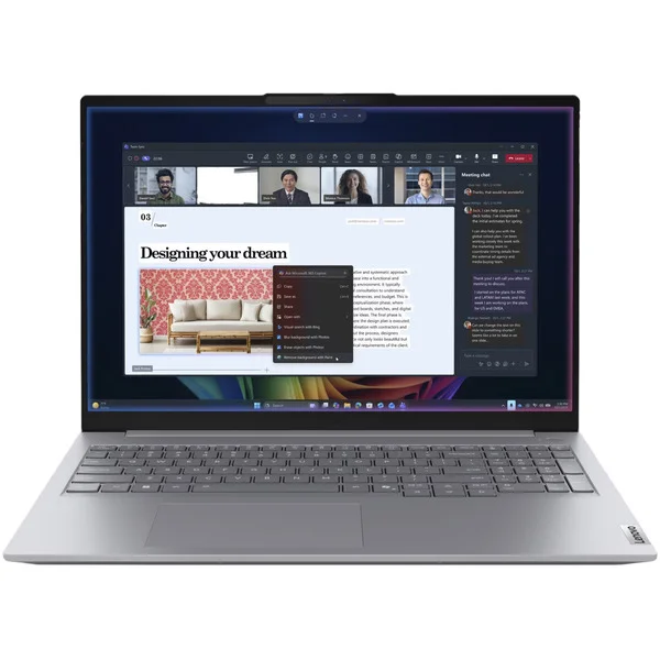 Lenovo ThinkBook 16 G9 (21UR0057GE), Notebook (grau, Intel® Core™ Ultra 7 355, Intel® Graphics, 16 GB DDR5, 512 GB (512 GB SSD), Windows 11 Pro)