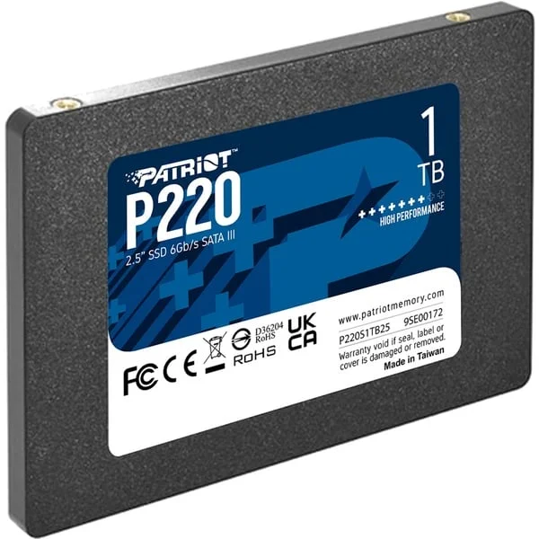 Patriot P220 1 TB, SSD (schwarz, SATA III 6 Gb/s, 2,5")