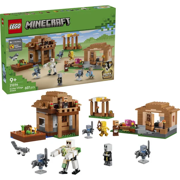 LEGO 21596 Minecraft Angriff des Magiers auf das Dorf, Konstruktionsspielzeug