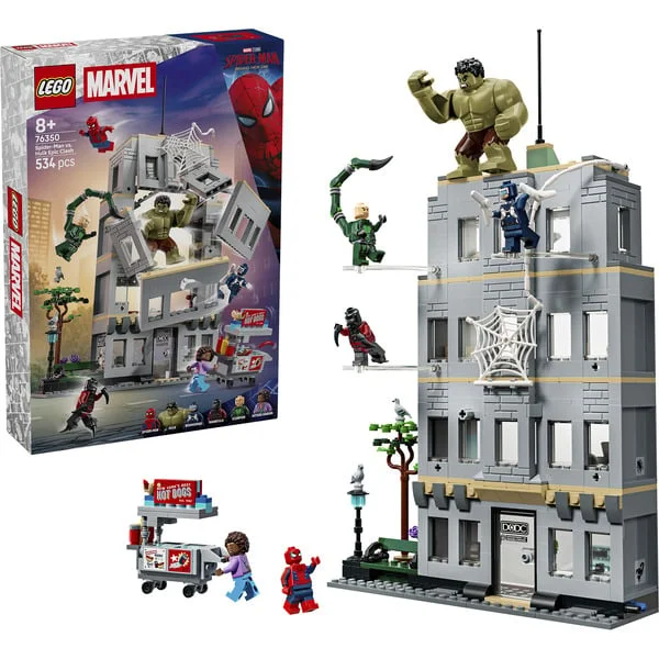 LEGO 76350 Marvel Super Heroes Großer Showdown: Spider-Man vs. Hulk, Konstruktionsspielzeug