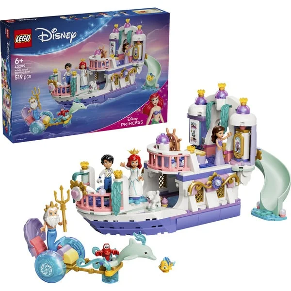 LEGO 43299 Disney Princess Arielles Königliches Hochzeitsboot, Konstruktionsspielzeug