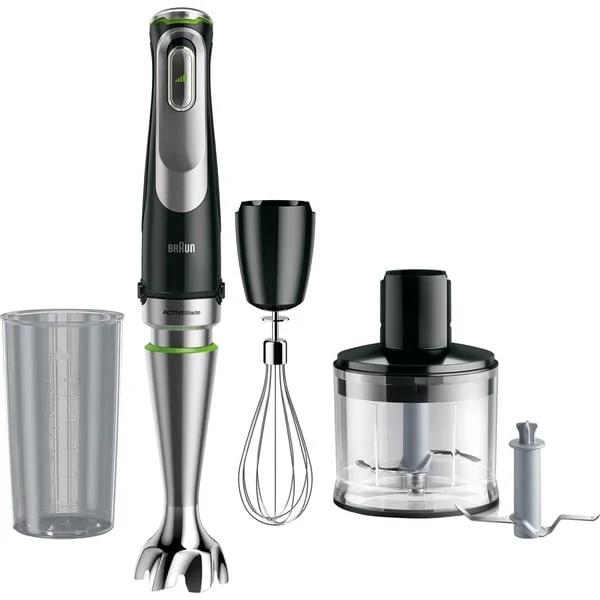Braun MultiQuick 9 Stabmixer MQ 9135XI (schwarz/edelstahl, 1.200 Watt, mit Zerkleinerer und Schneebesen)