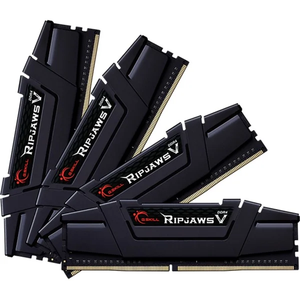 G.Skill DIMM 32 GB DDR4-3600 (4x 8 GB) Quad-Kit, Arbeitsspeicher (schwarz, F4-3600C14Q-32GVKA, Ripjaws V, INTEL XMP)