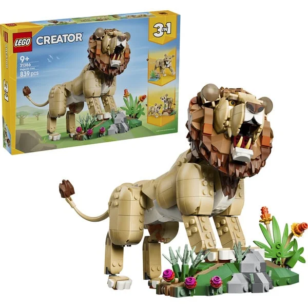 LEGO 31386 Creator 3-in-1 Wilde Tiere: Majestätischer Löwe, Konstruktionsspielzeug