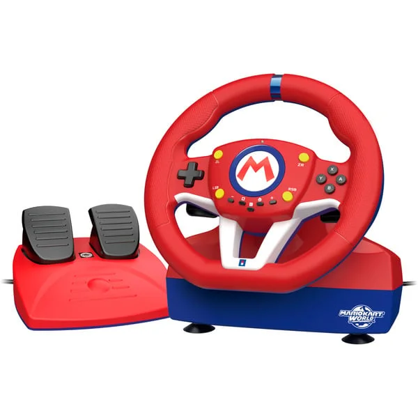 HORI Mario Kart Racing Wheel Pro Mini, Simulatoren-Set (rot/mehrfarbig, für Nintendo Switch 2 / Switch / Switch OLED / PC)